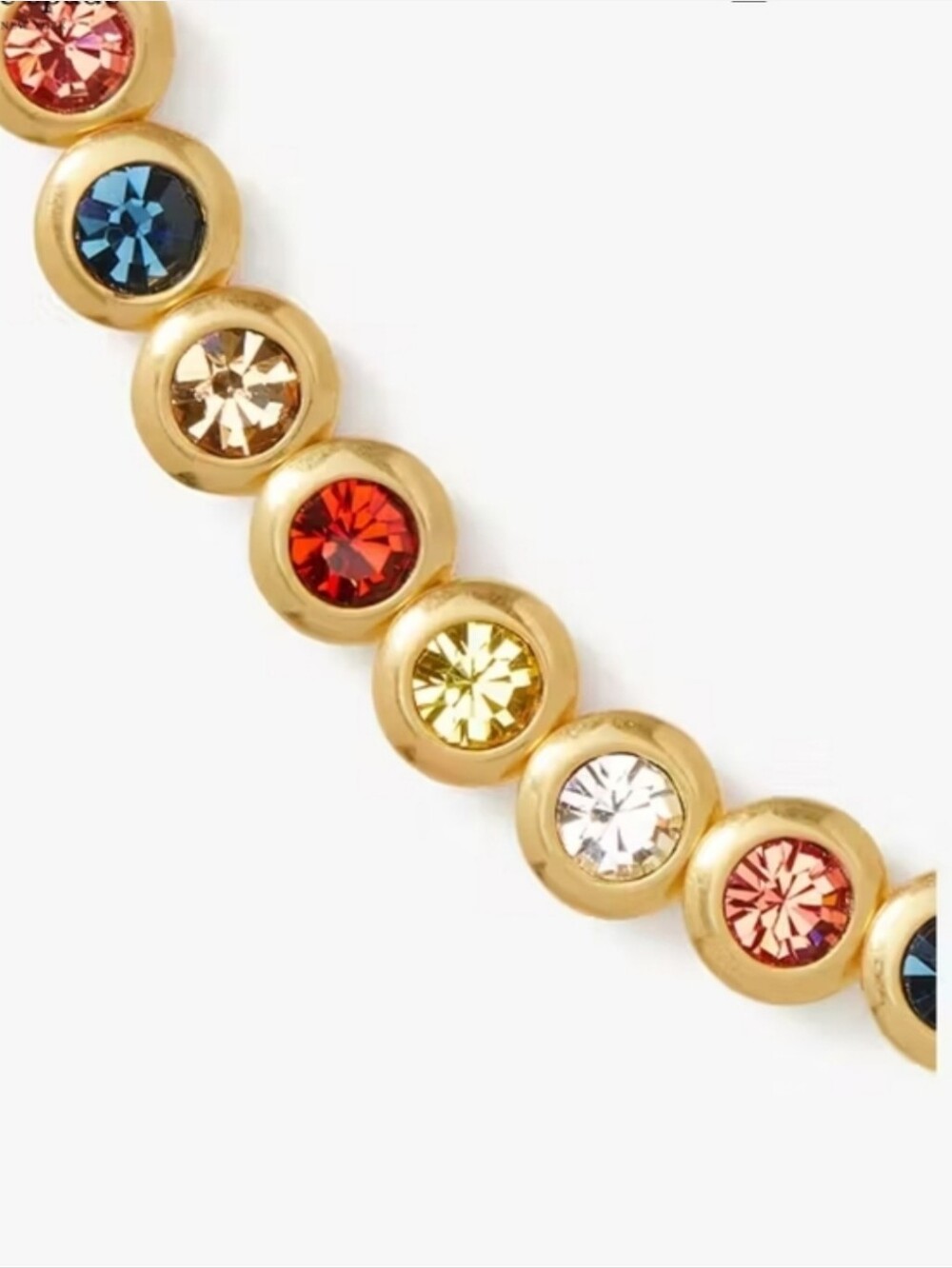 Kate Spade On The Dot Gold Multicolor Crystal Station Necklace Nwt - Picture 5 of 10